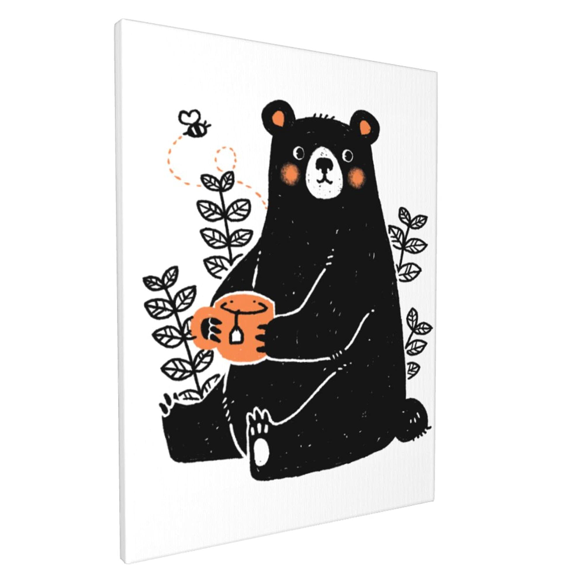 Amazon.co.jp: アートパネル 可愛い アニメ くま 黒い熊柄 アート