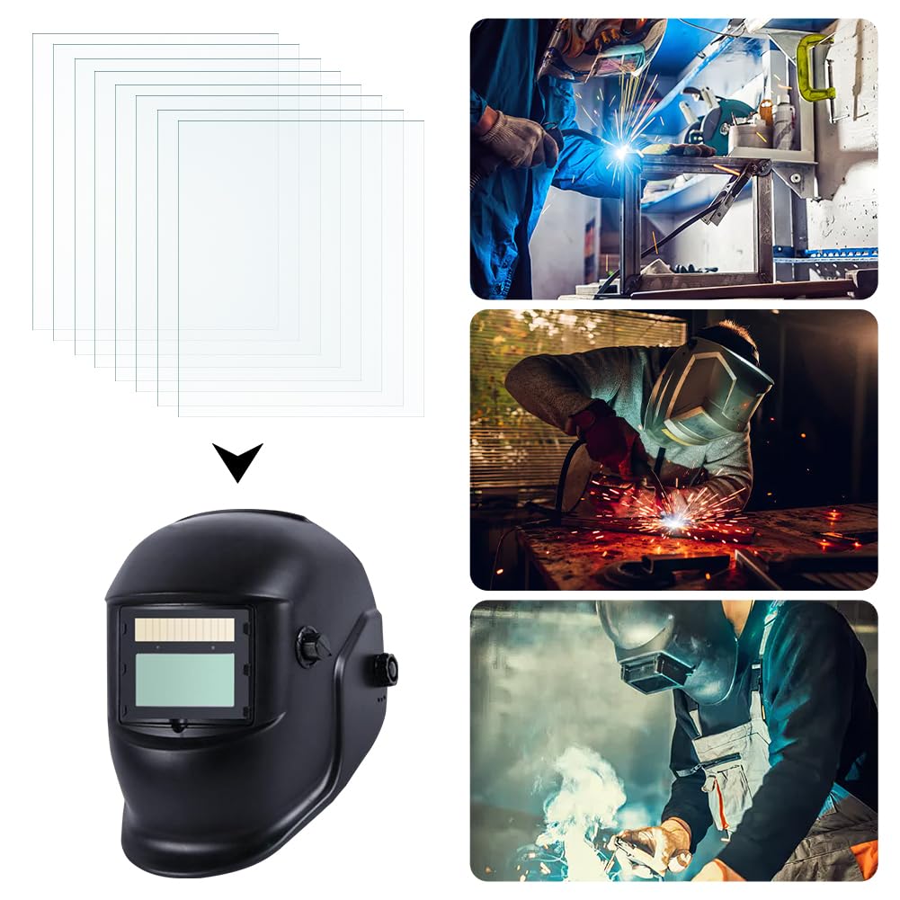 BENECREAT 10 Confezione di Lenti Protettive per Saldatura PC di Ricambio 133x114mm Lenti Trasparenti per Saldatura Lenti Protettive Interne Esterne per Maschera per Cappuccio per Casco Da Saldatura