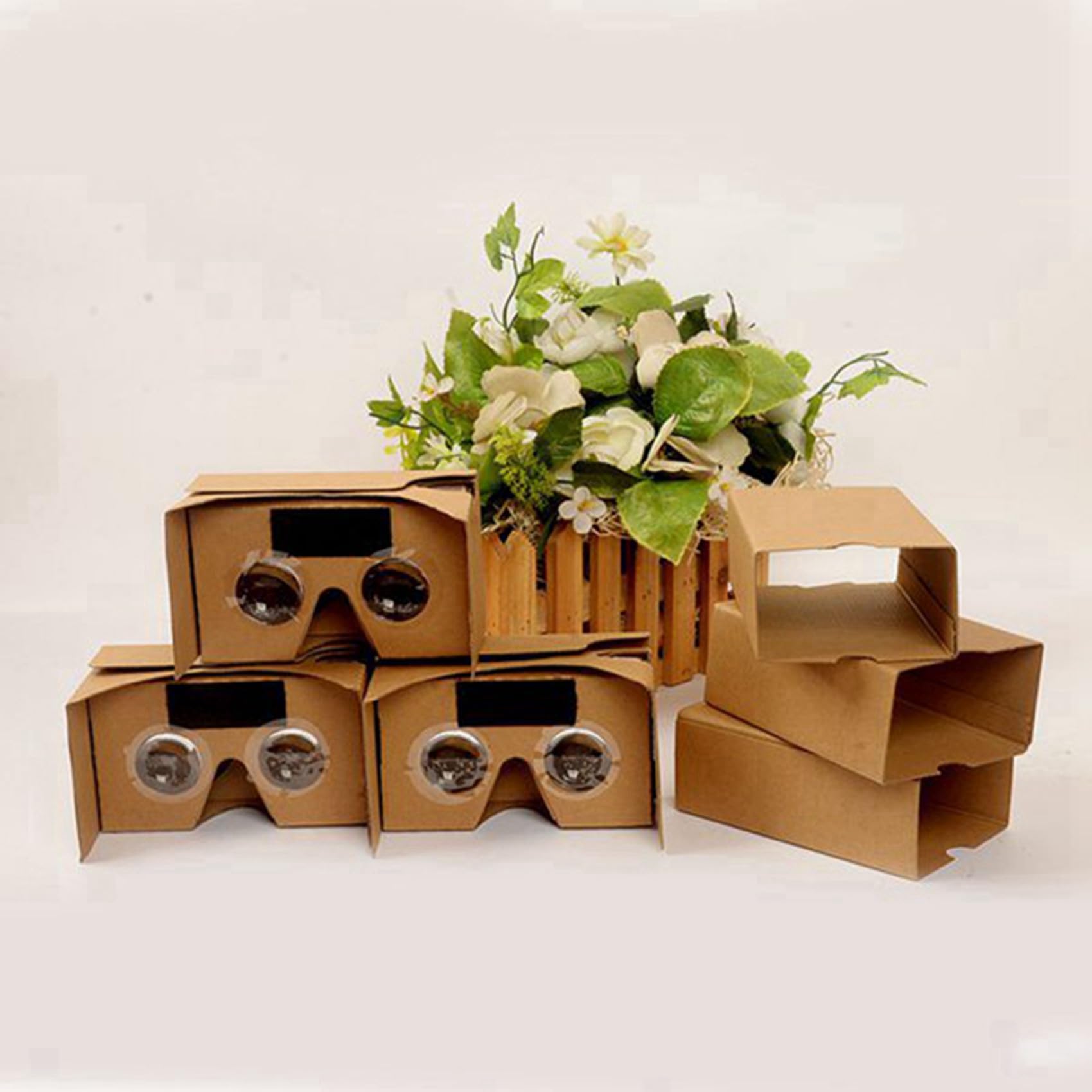 Occhiali 3D 12PZ per Cardboard V2 VR 4.5-6 Pollici Smartphone + Archetto