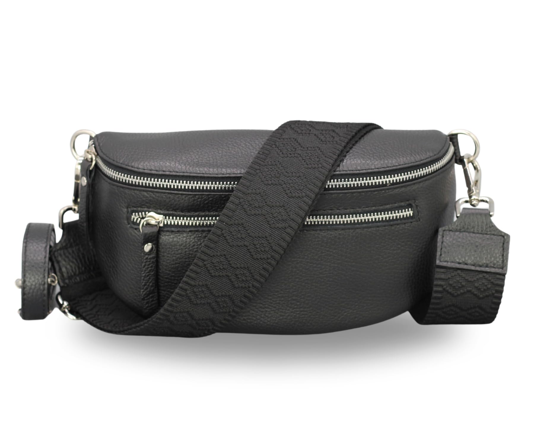 Brise Art Lucia Damen Bauchtasche Echtleder Handgefertigt Crossbody Bag | Damen Umhängetasche, Echtes Leder, Schultertasche mit Ledergurt & wahlweise gemustertem Riemen, 3 Fächer, Made in Italy