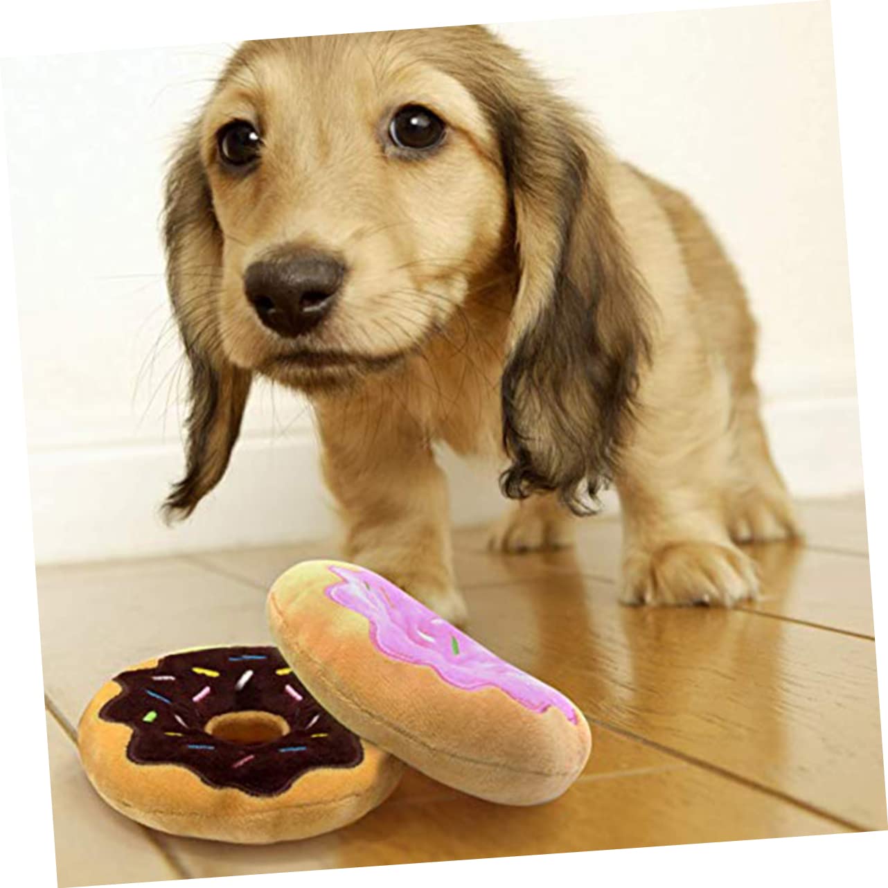 Mipcase 9pezzi Giocattolo Per Cani Peluche Forma Di Ciambella Da Giocattolo Squeaky Per Cuccioli Riduce La Noia e Favorisce La Salute Casuali Per Allenamento e Gioco
