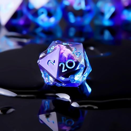 Miniatura 2 de YEMEKO Beholder'S Eye DND Dice- Juego de dados de ojo de dragón con núcleo líquido, borde afilado, hechos a mano para Dungeons and Dragons Ttrpg,