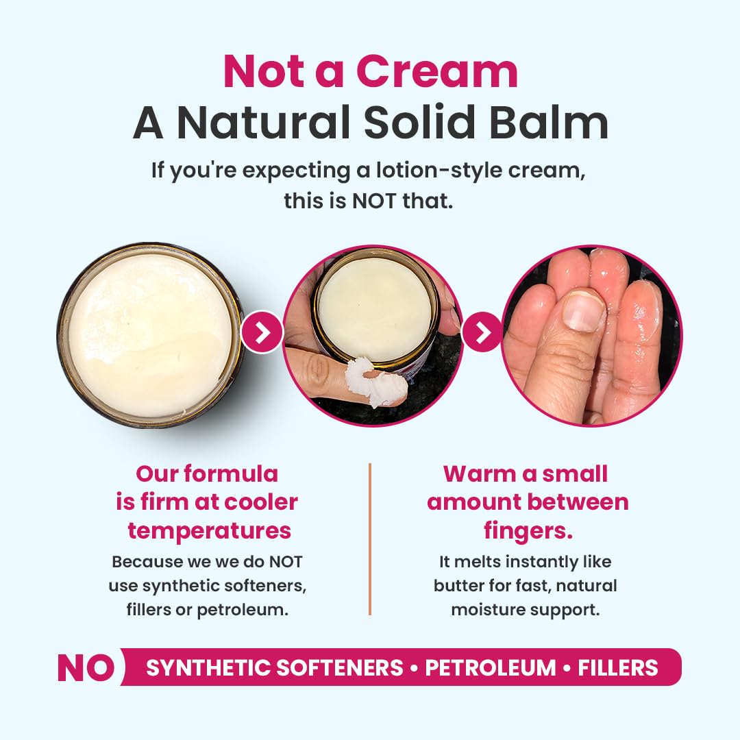 Natruveda Vulva Balm for Women – No added Fragrance, Vaginal Moisturizer Cream, Hormone-Free, Vulva Cream for Dryness and Itching, Feminine Balm, Wet Hydration (3 oz, Cocoa Butter) 1