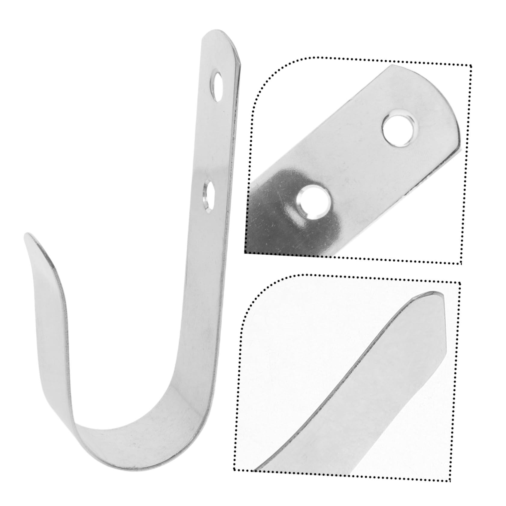 Stainless Steel Life Ring Hanger Rack - Small Size, Space-Saving Life Buoy Bracket for Boats Secure Hook, Silver, 10.70X5.50X2.50CM - Image 3