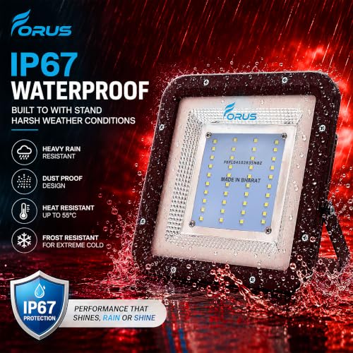 Image of Forus 30W Red Color Flood Light Outdoor LED Waterproof Decorative Focus Lamp for Home Garden Events Security Terrace Landscape Pathway Building Festival Stage Party Celebration Lighting - 1 Pc