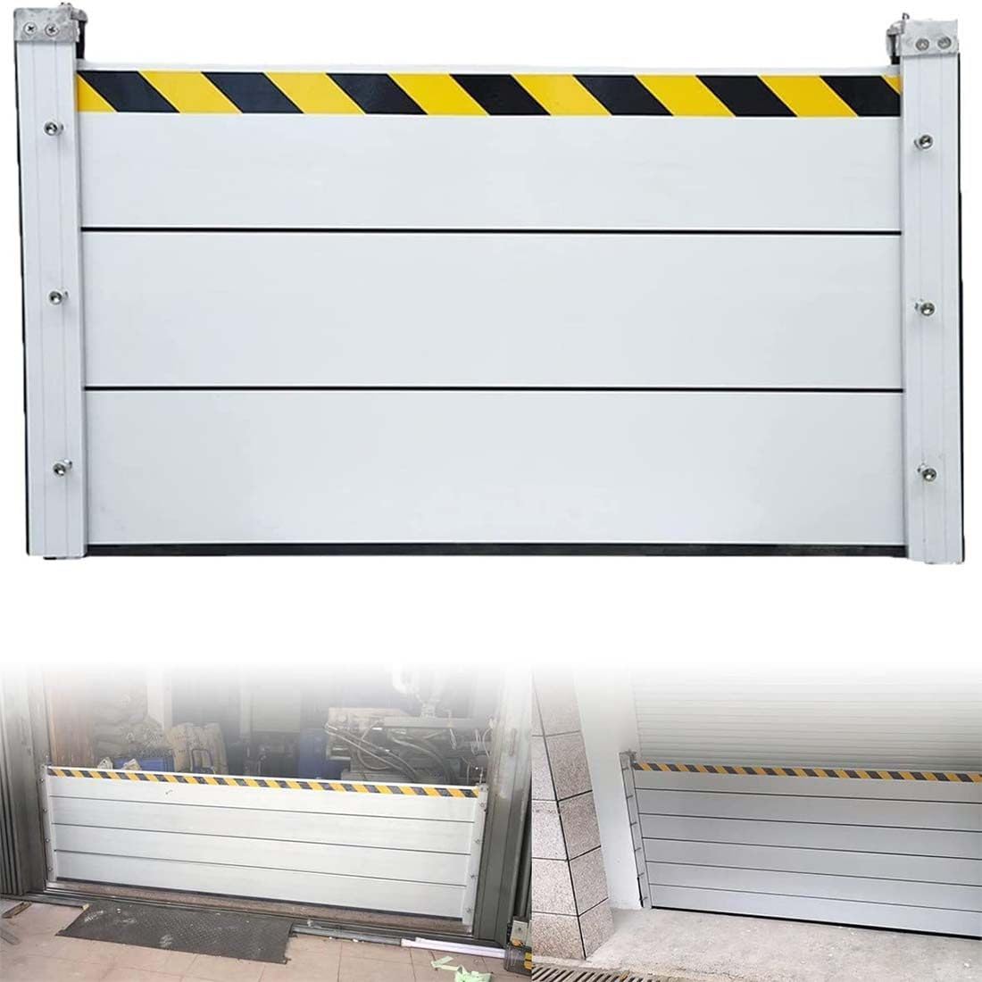 Barrière anti-inondation étanche en aluminium avec bande réfléchissante