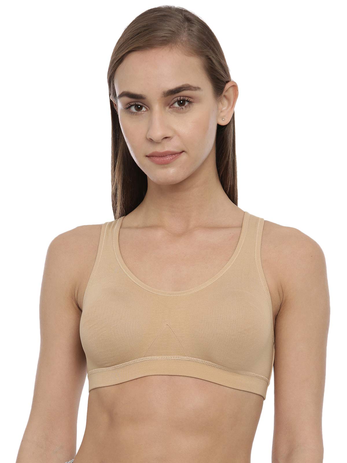 blossom Non Padded,Non Wired,Moulded Slip on Bra with Wide underband,Made of Cotton Elastane Fabric (Go-Sporty Bra)-picture-38