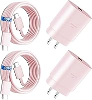 Vista 8 de Cargador súper rápido tipo C, bloque de cargador de pared rápido USB C de 25 W y cable de carga rápida súper largo de 8 pies para Samsung Galaxy