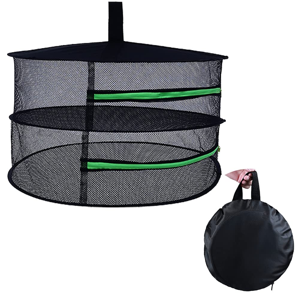 Herb Drying Net with Zip, 2 Layer Herb Dryer Hanging Drying Net with Storage Bag, Plant Dryer for Drying Vegetables, Meat, Herbs, Fish