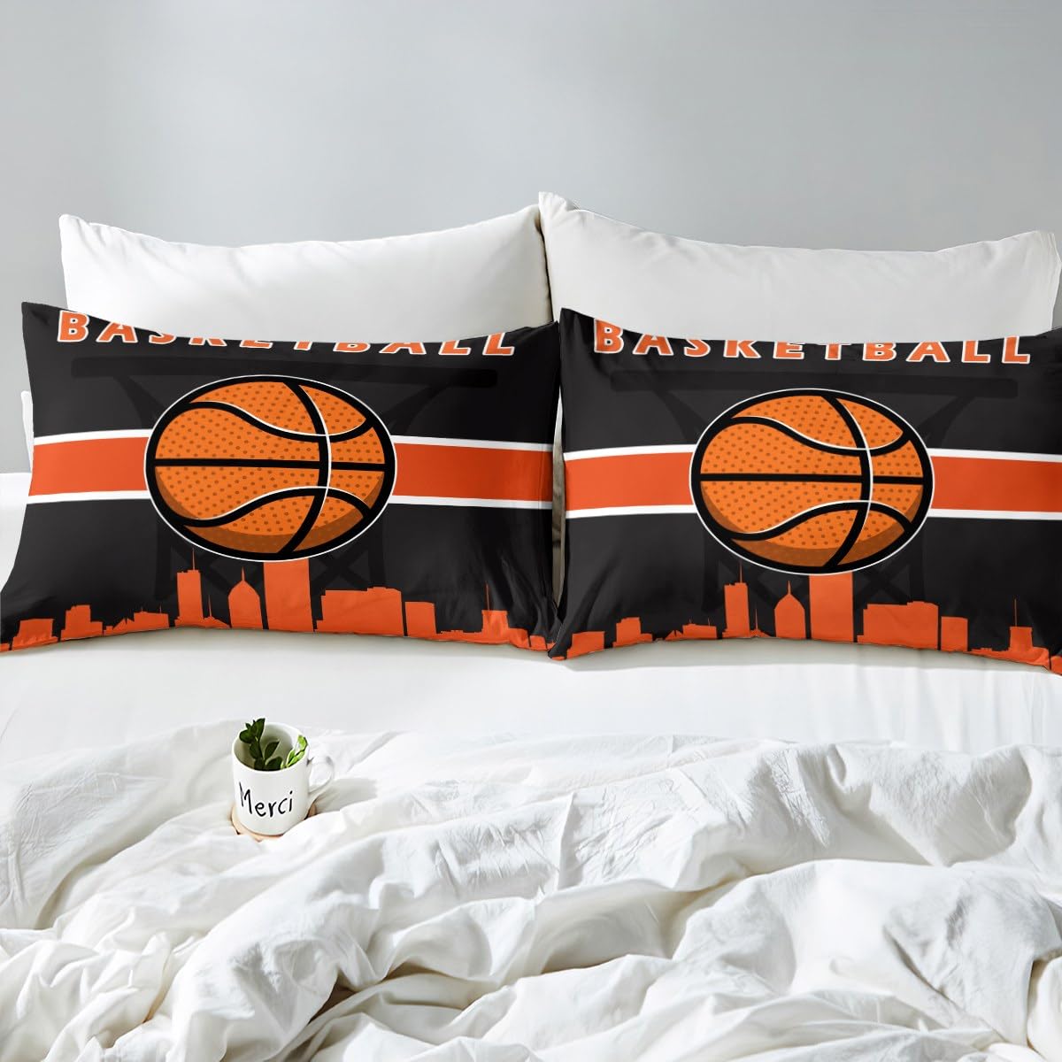 Basketball Pillow Erosebridal Kids Sports Bed Sheets Set Twin
