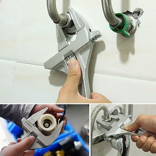 Miniatura 8 de Adjustable Wrench ,16 - 68mm Short Shank Large Openings Ultra-thin Wrench ,Lightweight Aluminum Alloy Repair Tools for Bathroom, Washbasin, Tube Nut
