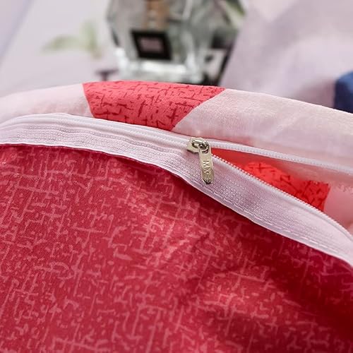 Milanket Homebasics Chevron Blue Pink 100% Cotton Reversible Duvet Cover Set Geometric Striped Comforter Cover Colorful Chevron Bedding For Kids Boys Girls Teens Adults (86X94 Inches) #TOP4