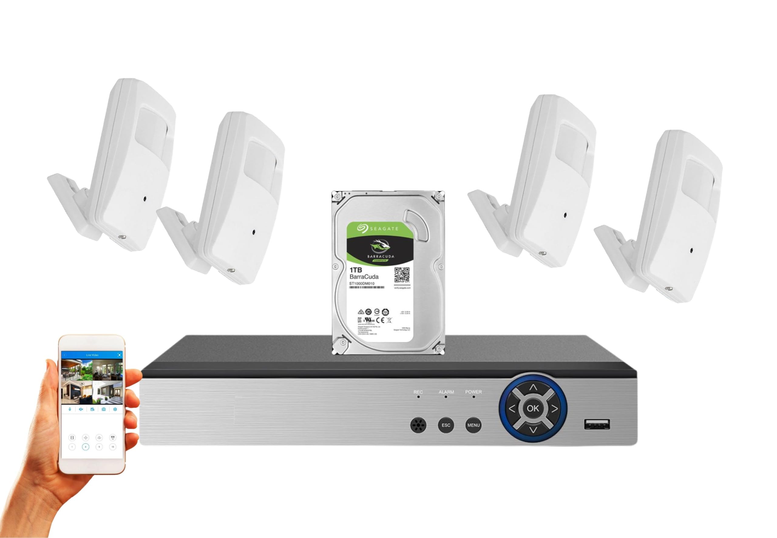 Evertech 8 Channel Digital Recorder with 4pcs 1080p Hidden Nanny Security Cameras and 1TB Hard Drive Surveillance Set