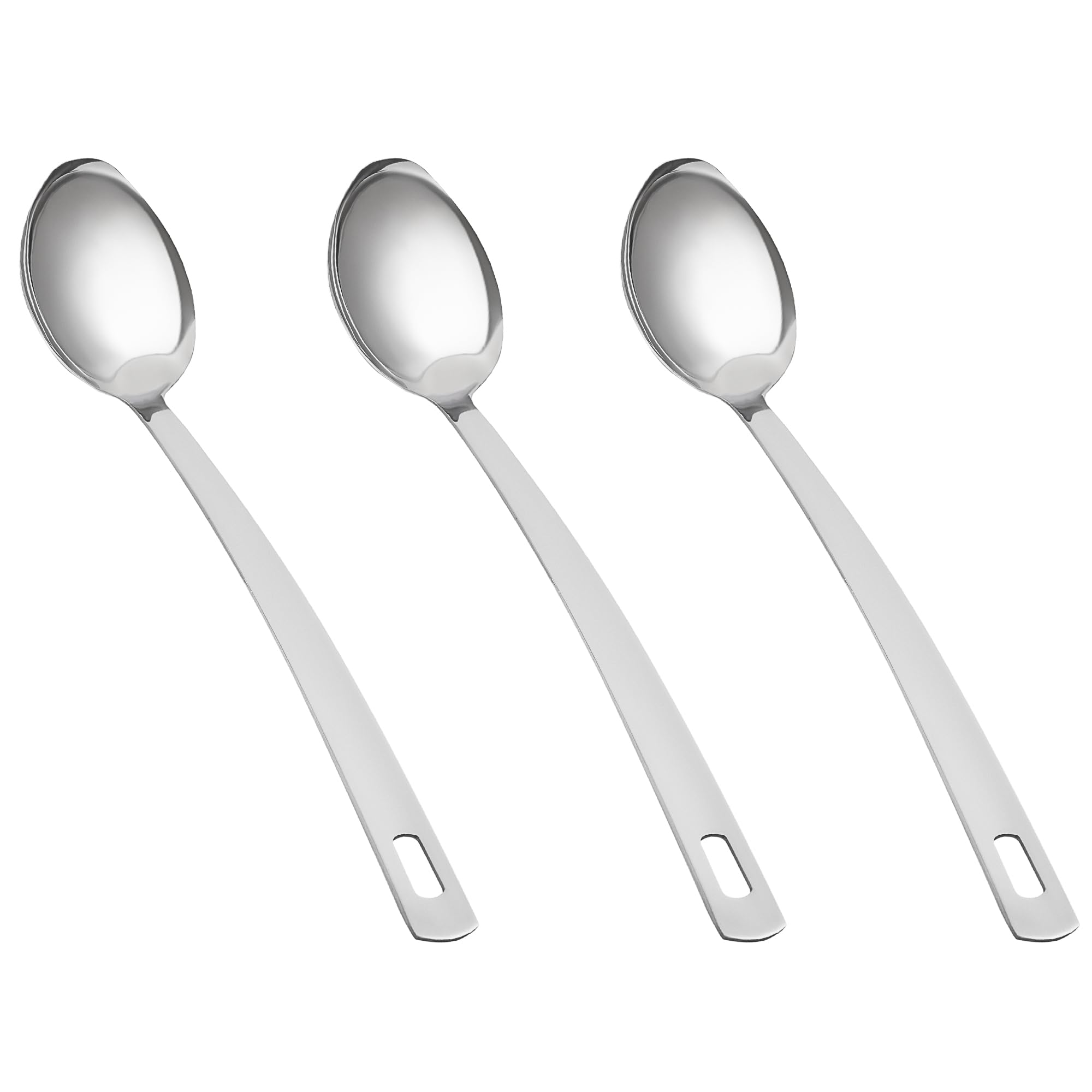 Grande cuillère de cuisine en acier inoxydable idéale pour marmites et grands plats