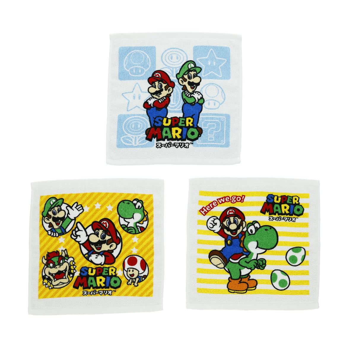 Marushin Oshibori Towel Set of 3, Nintendo Mario Fine Crew Nintendo Super Mario Game, for Boys, Wet Towel, Hand Towel, Lunch Towel, Case, Lunchbox, Mini Towel, 4505003300 : Home & Kitchen