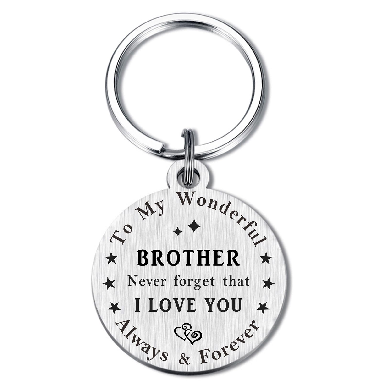 BAZLJY Brother Keychain: Little Brother Gift from Sister, Best Birthday Gift for Men