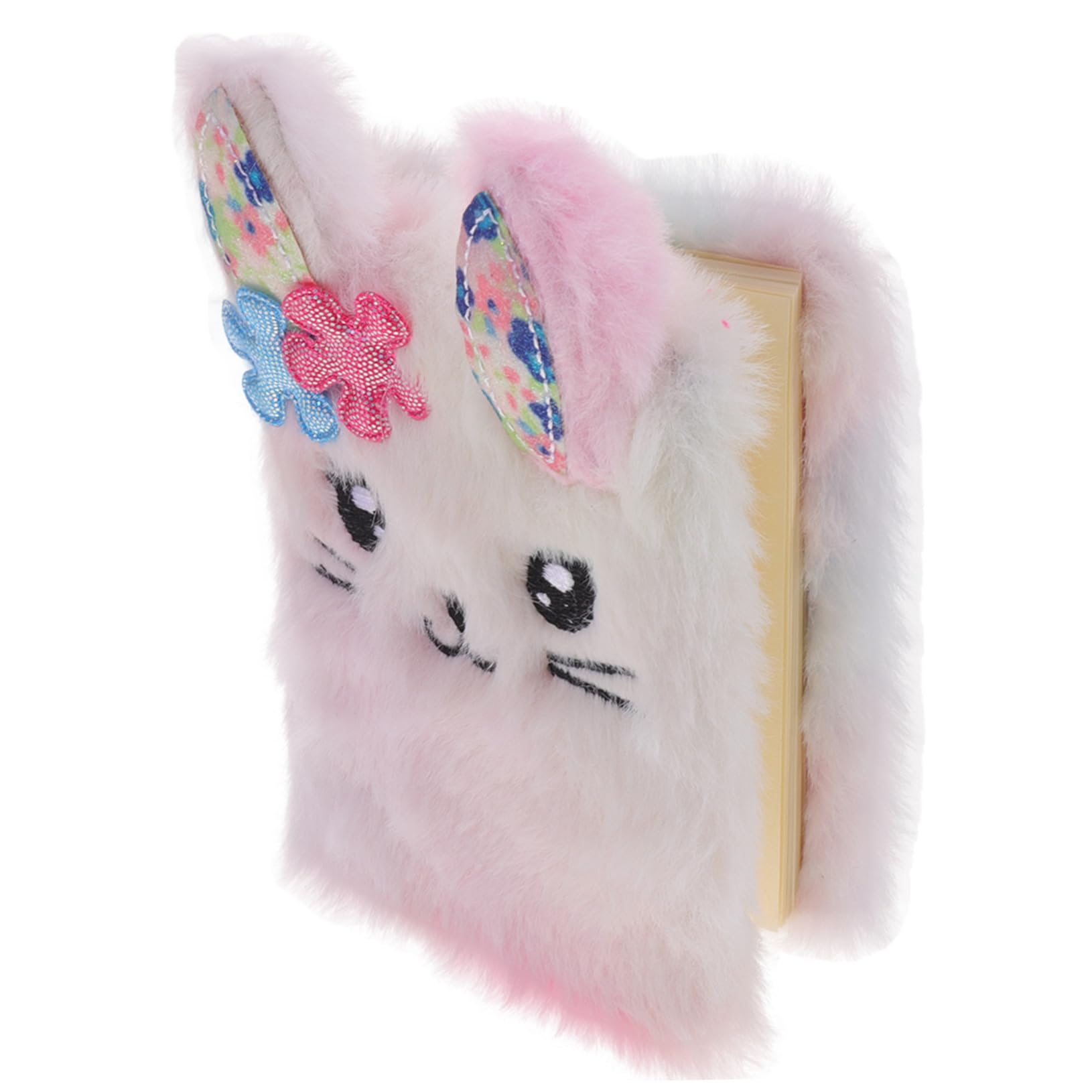 FUNNETOYU Fluffy Cartoon Rabbit Notebook for Girls Portable Mini Diary Journal Writing Book 4.33X3.35X0.79In Lightweight Daily Use Diary for Notes and Planning