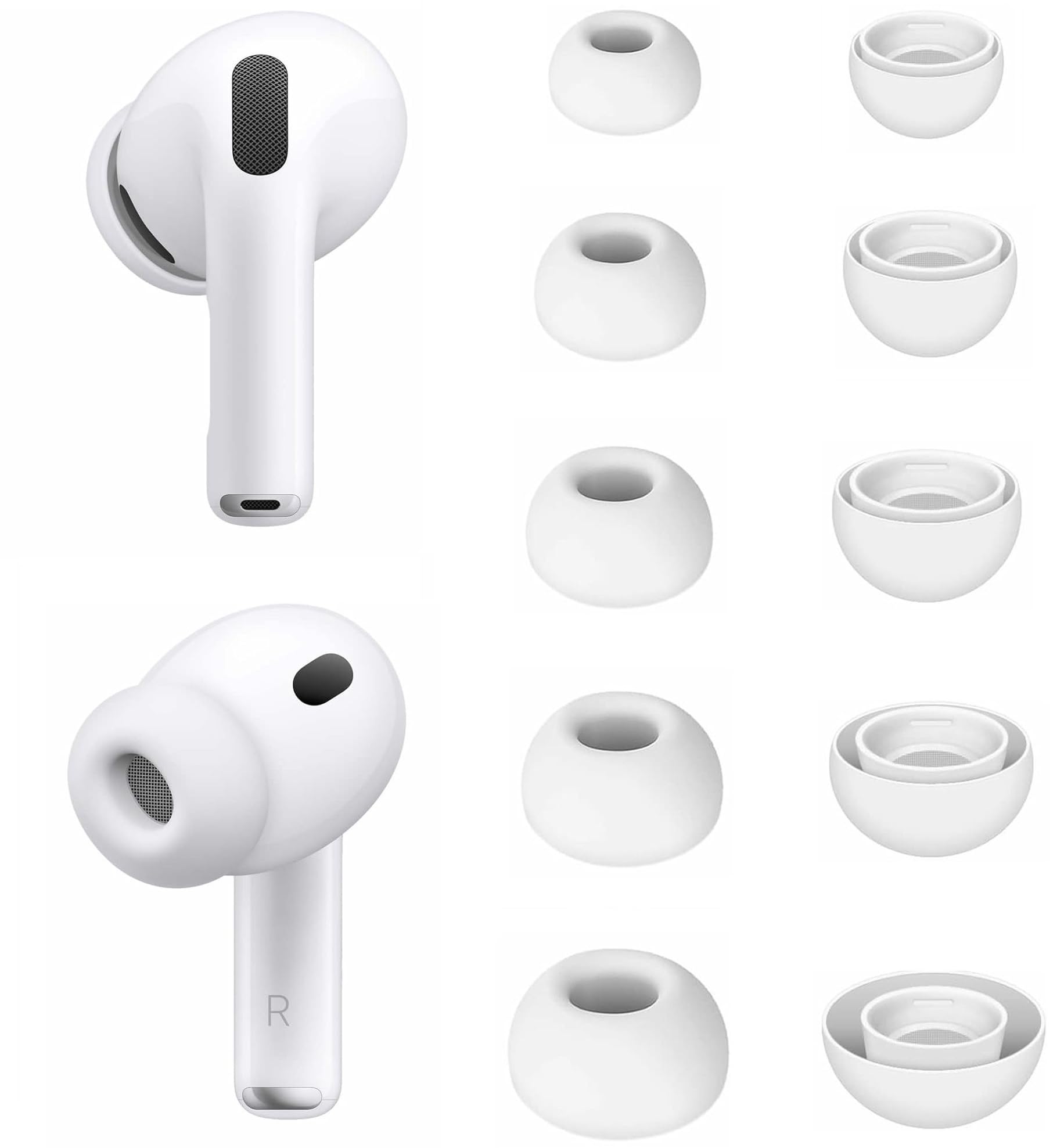 Amazon.co.jp: AirPods Pro 3、XXS/S/M/L用イヤーチップ交換5セット5
