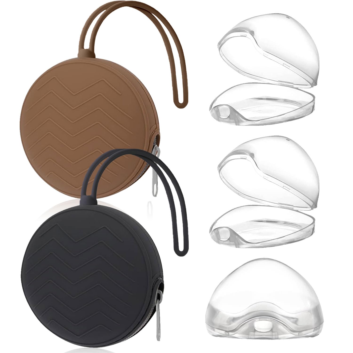 5 Stück Schnullerbox,2 Stück Silikon Schnulleraufbewahrung und 3 Stück Transparent Plastik Schnullerboxen,Portable Dustproof Schnullerbox,Silikon Schnuller Aufbewahrungsbox,Baby Schnullertasche