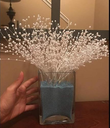 Miniatura 7 de 100 piezas de perlas para manualidades, cuentas artificiales para ramo de flores de novia, decoración de mesa de fiesta de boda, ramillete,
