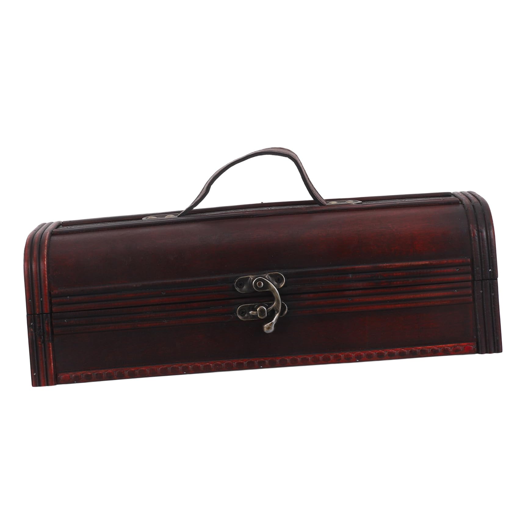 Caja de madera vintage para vino tinto con asa y protección antigolpes 8