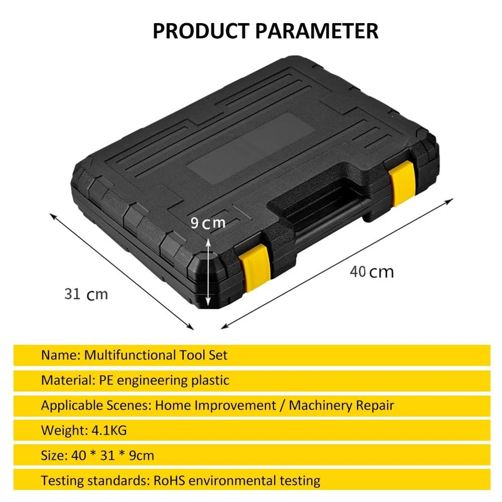 Boîtes à outils Ensemble d'outils à main de 108 pièces pour la réparation maison et voiture, avec boîte outils en plastique, mallette rangement, Kit ménagers