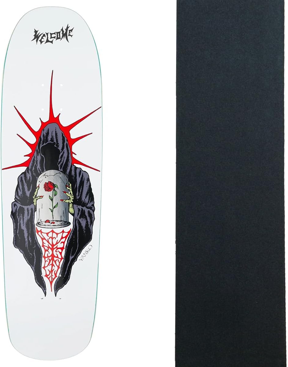 Welcome Skateboard Deck Jake Yanko Wilted on Panther White 9.0" x 32.5" with Grip