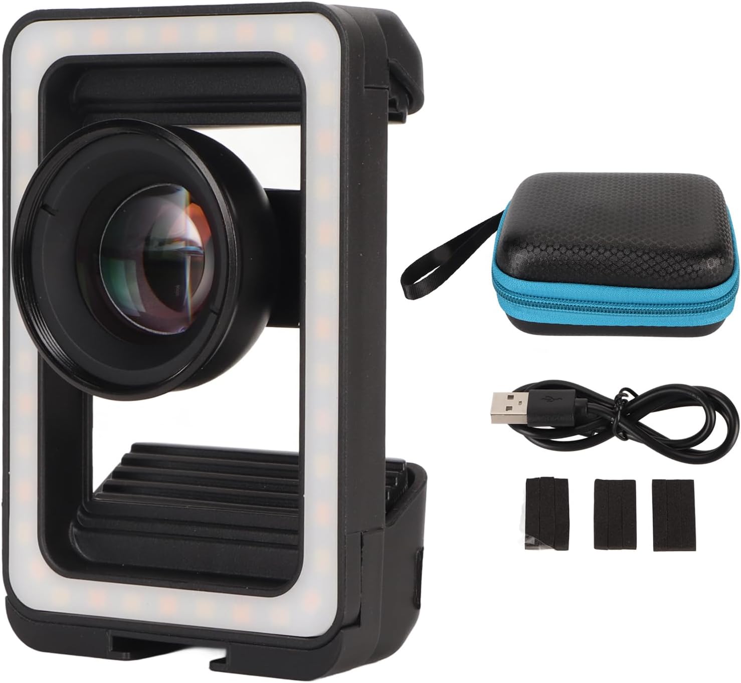 100mm Macro Lens Attachment with LED Fill Light, 10x Magnification, for Close Up Photography. Compatible with Almost Any Cell Phone Model, for Macro Photography