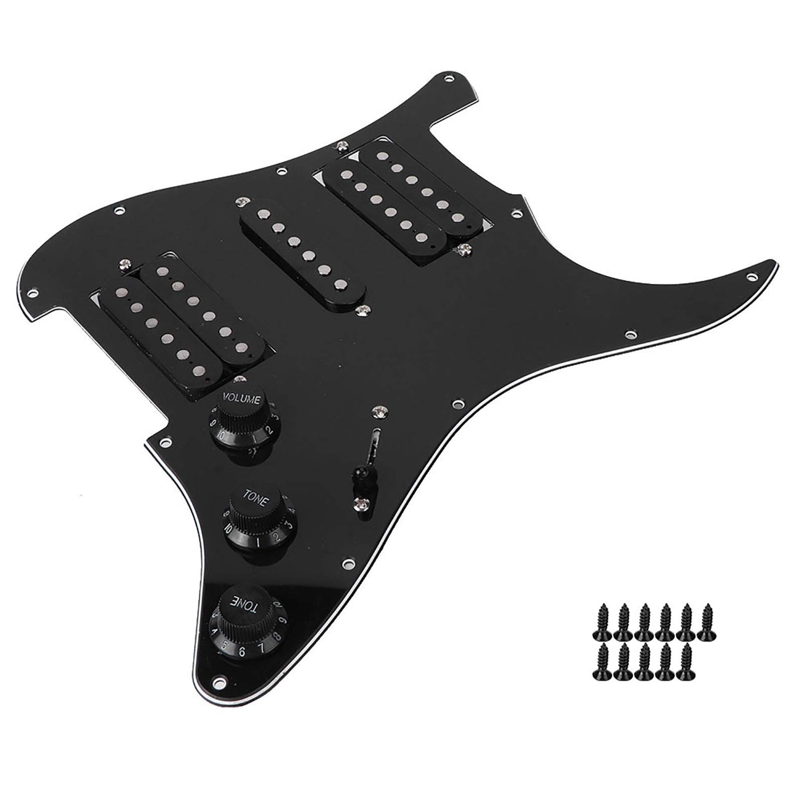 W pełni okablowana, Pickguard Humbucker do gitary elektrycznej z okablowanym pickupem HSH, częściami zamiennymi do gitar elektrycznych (czarny), akcesoria do gier,akcesoria do gitary elektrycznej