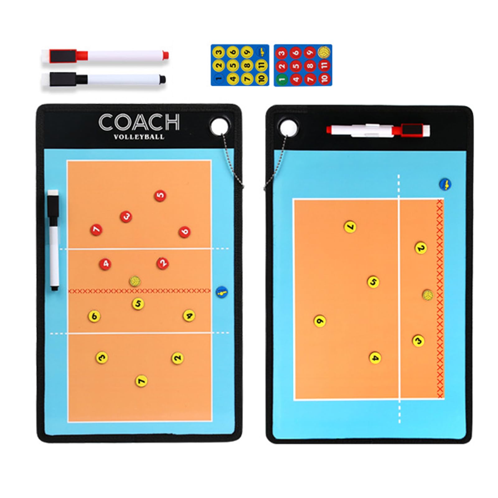 Joyeee Tableau Tactique de Volleyball, Tableau d'entraînement de Volleyball Professionnel avec Stylo Gomme Aimants, Accessoires d'entraînement de Volleyball pour stratégie de Line-up