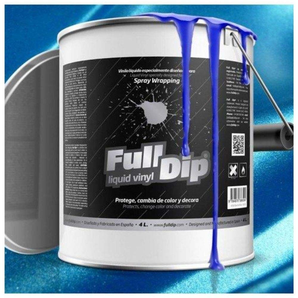 AutoFullCar - Full Dip blu metallizzato barattolo 4 litri vinile liquido full dip pronto da dipingere.