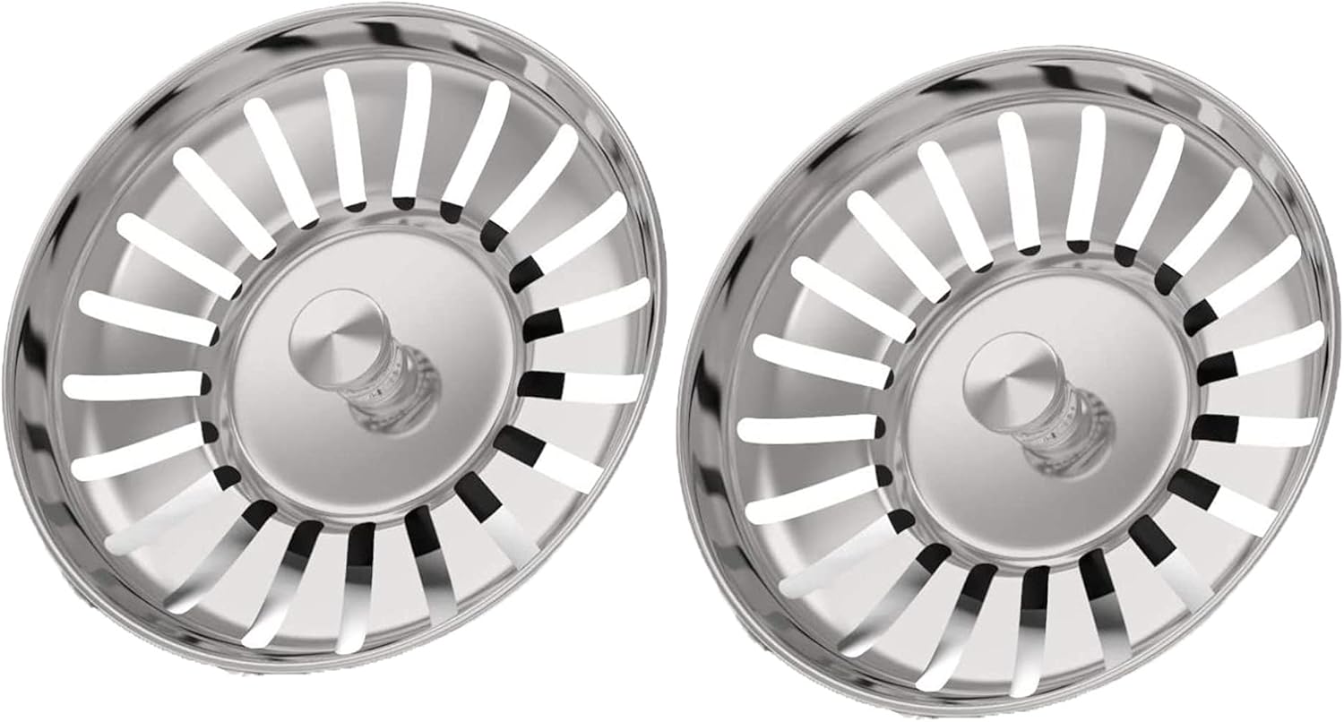Schneespitze 2 Pcs Sink Strainer Plug,Stainless Steel Kitchen Sink Plug