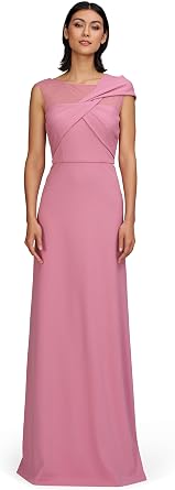 JS Collections Womens Jordyn Asymmetric A-line Gown