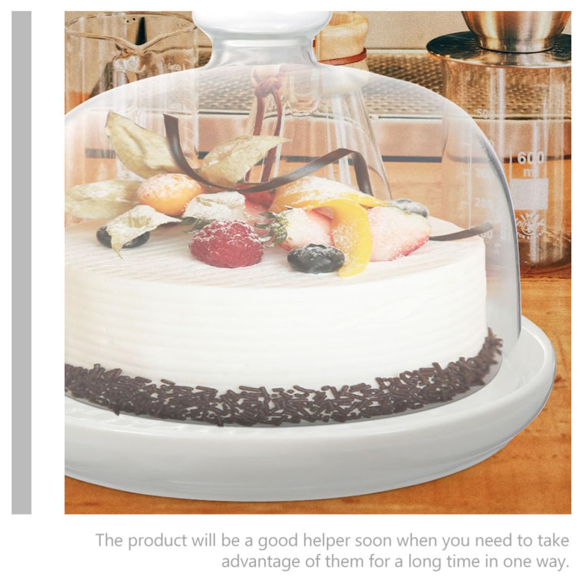 BESTOYARD 10 Zoll Tortenplatte mit Transparentem Glasdeckel Kuchenplatte für Backzubehör und Dessertpräsentation für Kuchen und Gebäck