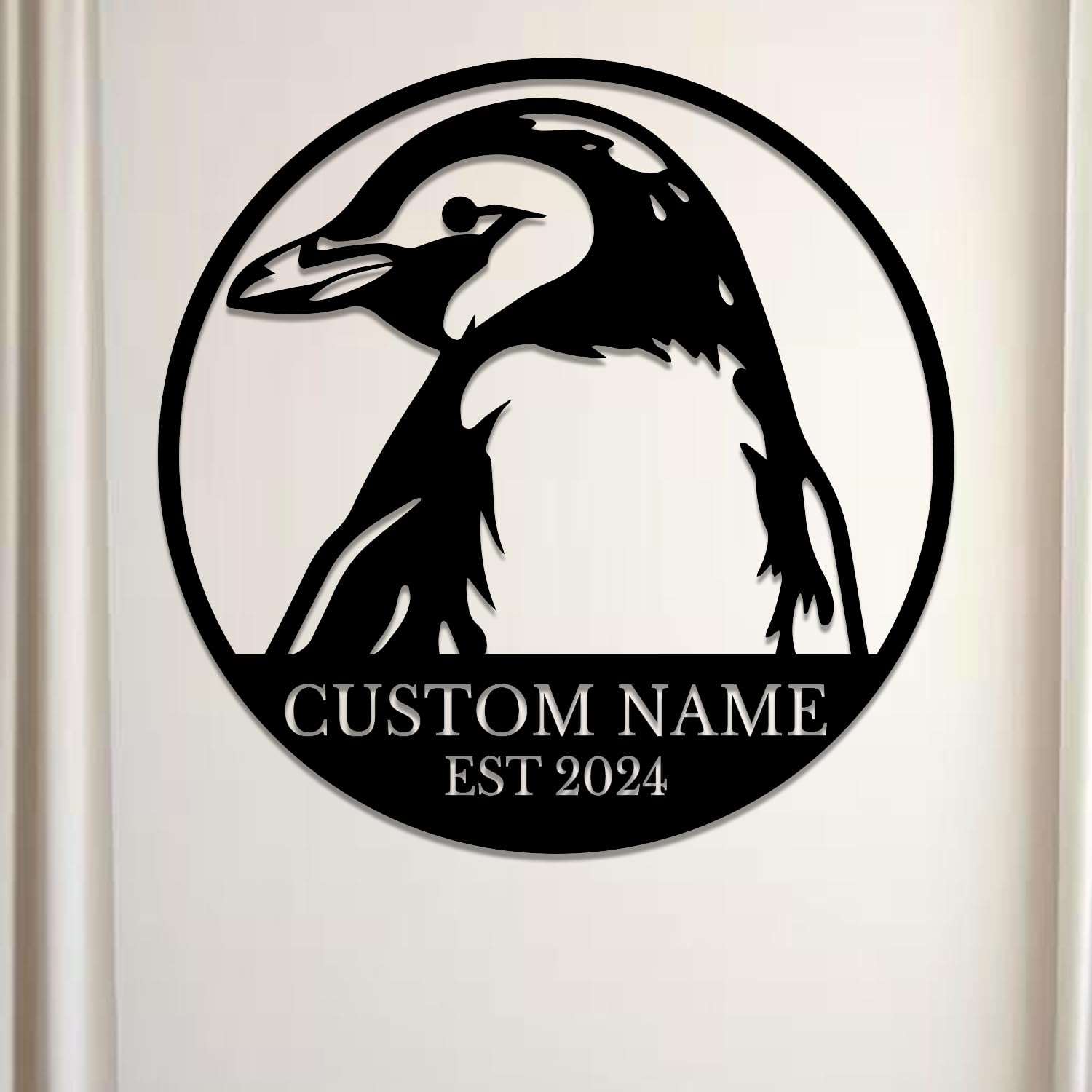 Houdoum Penguin E Personalized Custom Penguin Metal Wall Decorations, Personalized Penguin Name Signs, Custom Penguin Gifts, Gifts For Penguin Lovers, Animal Decorations (Penguin E)