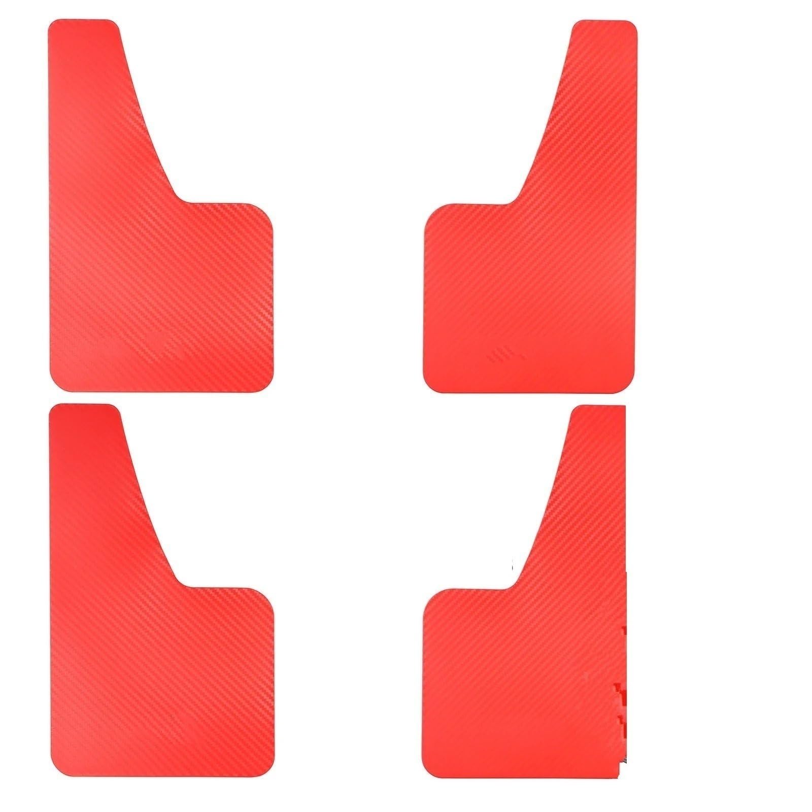 XUKEY Red Carbon Effect Universal Mud Flaps – Fits Cars, SUVs, Vans, ATVs – 4-Piece Set