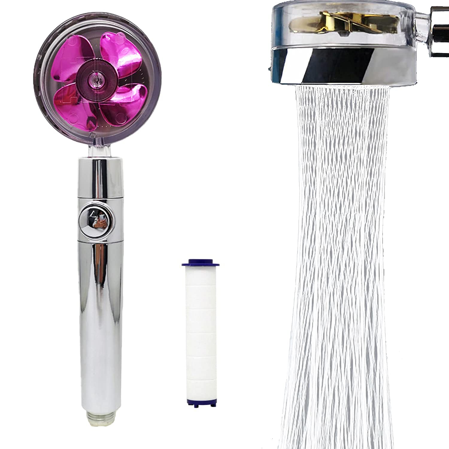 KASTWAVE High Pressure Water Saving Shower, Shower Head, 360 Degrees Rotating Shower Head Propeller Driven Handheld Shower Head High Pressure, Excellent Replacement for Bath Showerhead