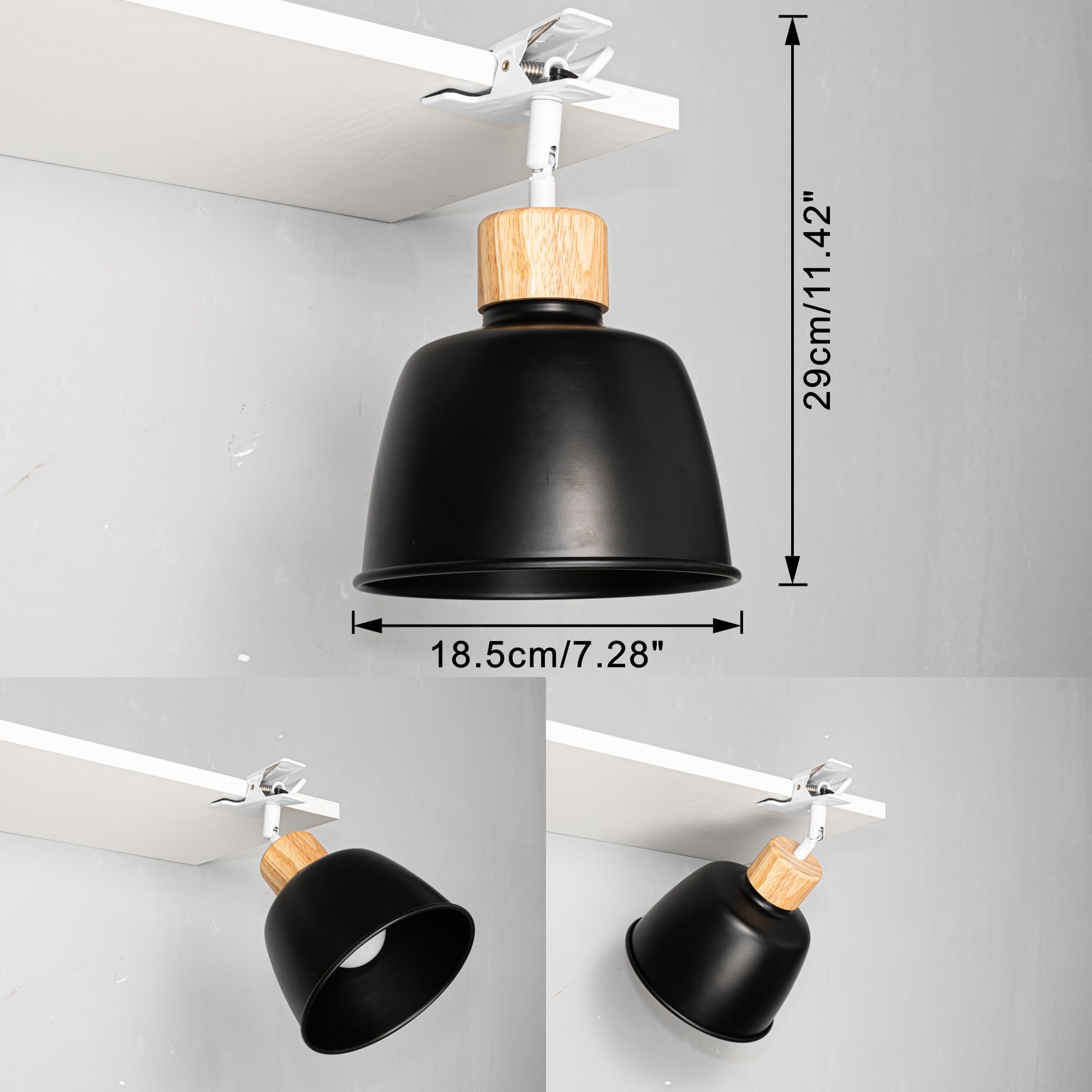 Verstellbare Klemmlampe mit Akku,LED Wandlampe innen, Dimmbar Nachttischlampe,Schreibtischlampe ideal für Flur Büro Heimgebrauch - 18x13CM - TD0603-QP57