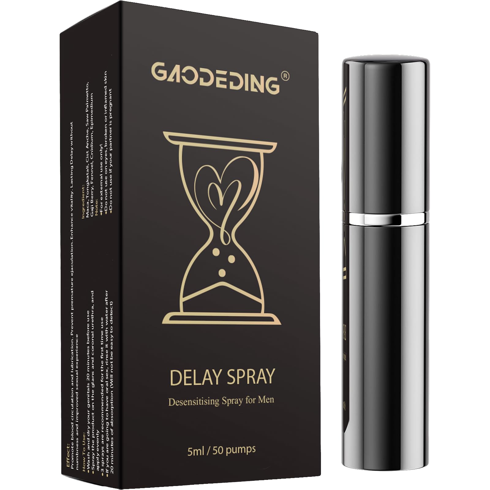 Spray Ritardante Per Uomo - Estratto vegetale delicato - 5 ml | Contrasta l'Eiaculazione Precoce e Prolunga la Durata del Rapporto, Non Anestetizza