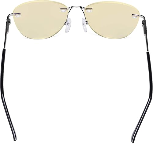 Vista 12 de CessBlu Ladies Cat-eye Blue Light Blocking Glasses Anti Glare UV Rimless Computer Eyeglasses for Women Reading Screen