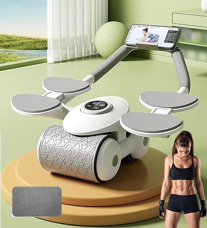 New Ab Roller Wheel with Knee Mat &Timer, Automatic Rebound Abdominal Wheel, Ab Abdominal Exercise Roller with Elbow Support, Abs Workout Equipment Ab Exercise Roller for Women Men-image-31