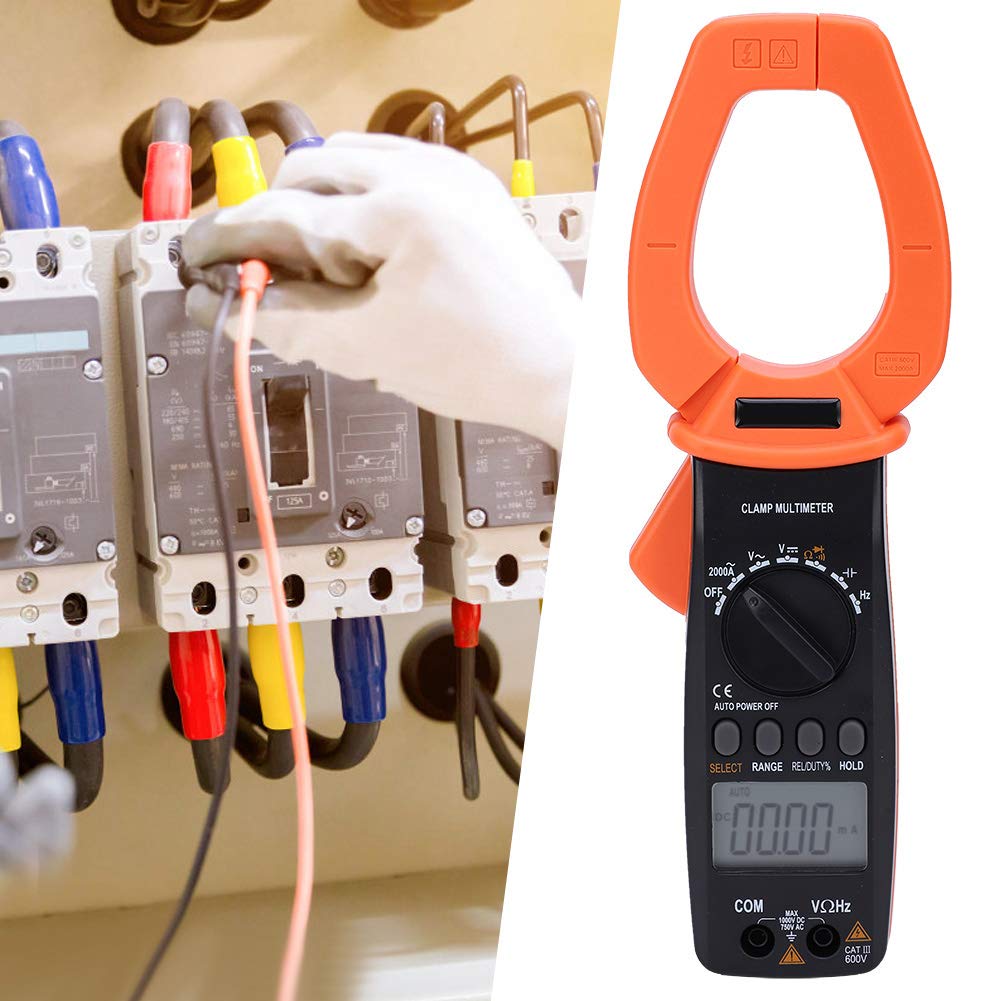 VC6052 Przenośny cyfrowy ręczny miernik amperomierza AC 2000A Multimetr z wyświetlaczem LCD dla przemysłu motoryzacyjnego inżynieria energetyczna tworzywo sztuczne otwór 55 mm