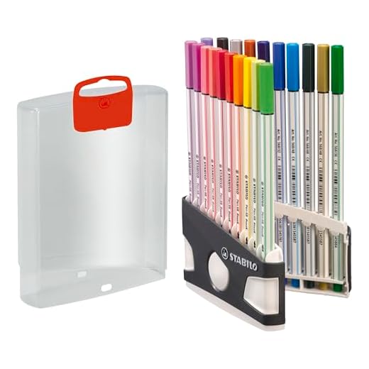 Rotulador stabilo acuarelable pen 68 brush color parade estuche de 20 unidades colores surtidos