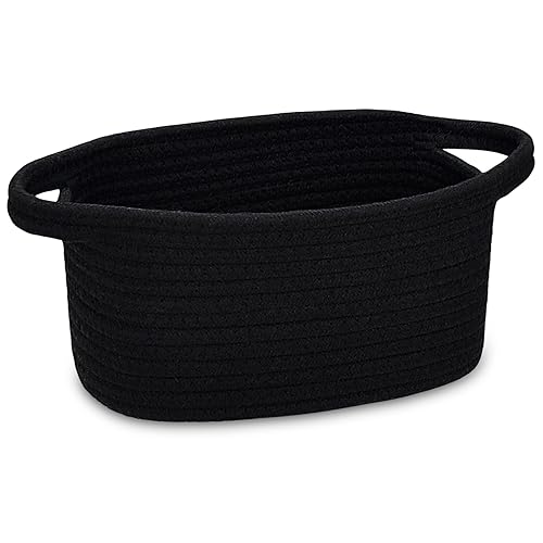 ABenkle Cesta de almacenamiento pequeña, mini canasta, bonita cesta de estante tejida de cuerda de algodón, cesta de almacenamiento de juguetes
