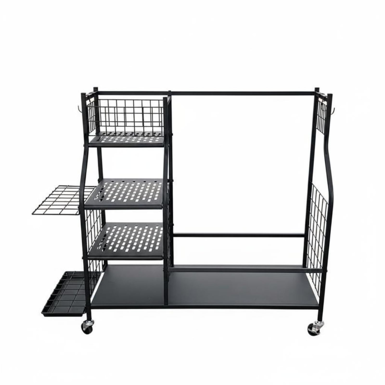 Golf Aufbewahrungsregal Golftasche Ständer Halter Organizer Ablage mit Rollen aus Eisen mit Wagenrollen für Flexibles Umstellen für Garage Heimlager Vereinsraum