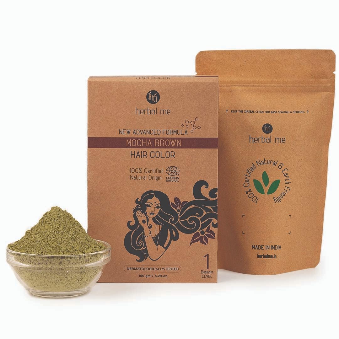 HM HERBAL ME 100% Natural Henna Hair Colour, Light Brown, 200g