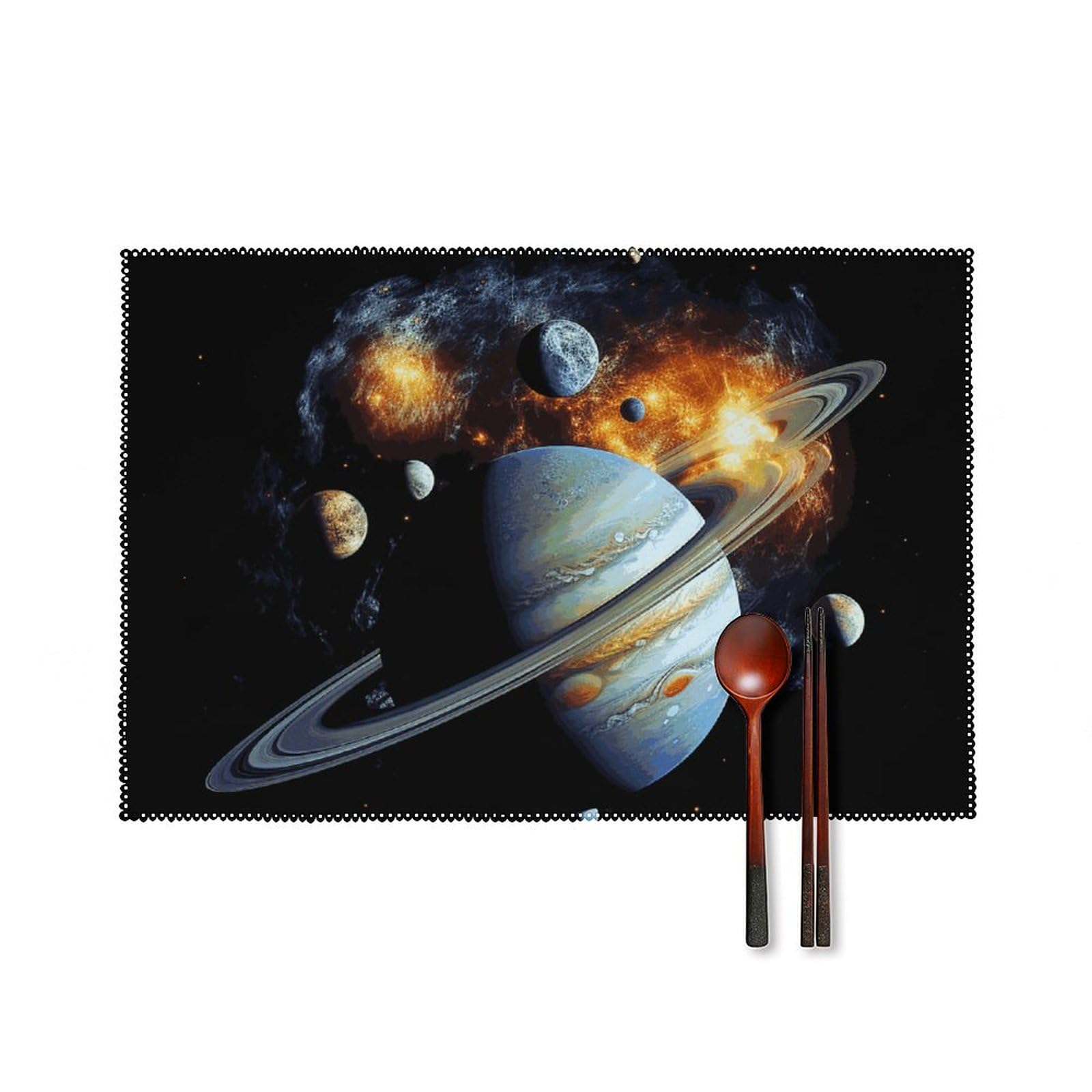Set de table de qualité supérieure impression Jupiter en toile tissée 45x30