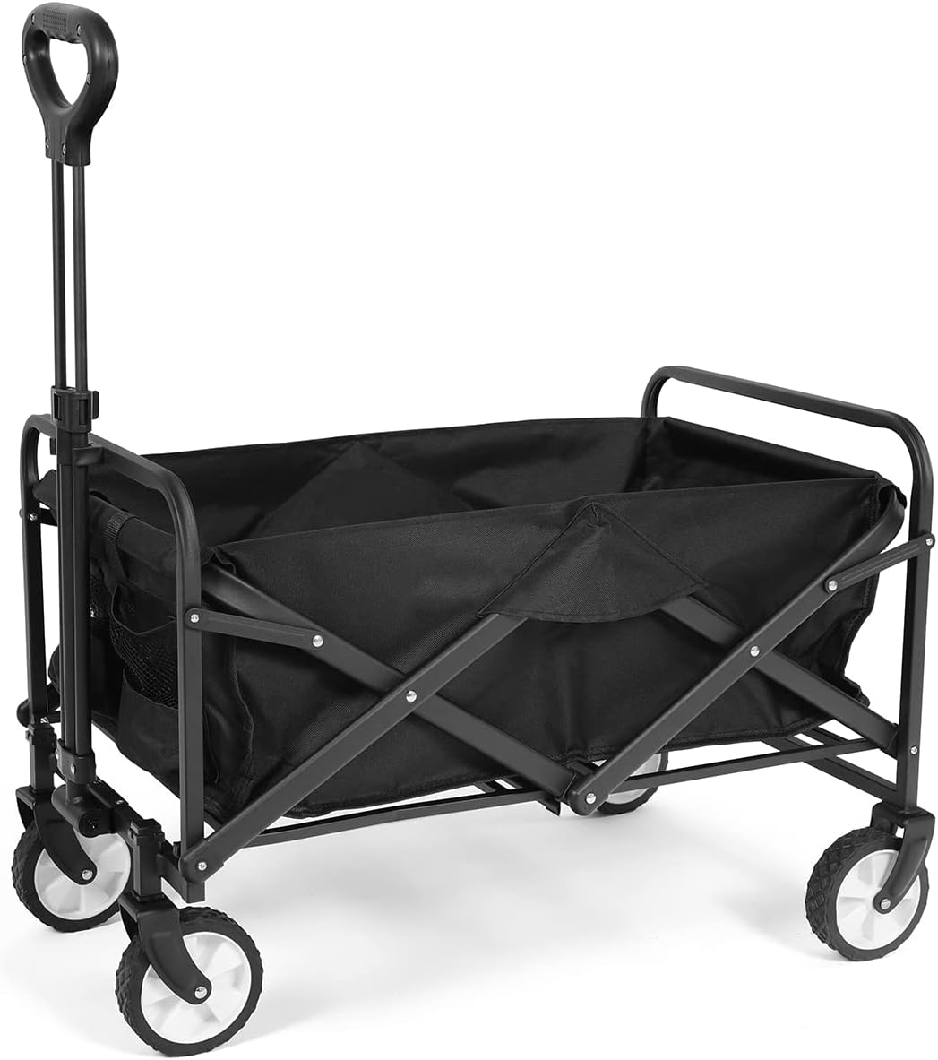 Folding Wagon, Collapsible Wagon Garden Cart Heavy Duty
