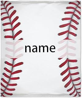 Pindola Cute Baseball Texture Name Custom Blanket for Babies Adult Girls Boys Women Men - Personalized Monogram Blanket Design Gifts for Toddlers 50