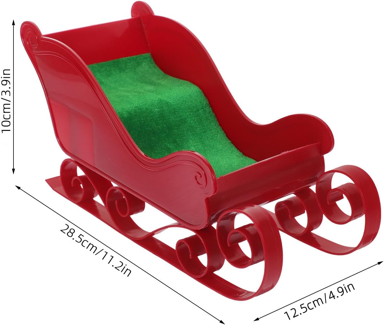 2pcs Christmas Santa Claus Sleigh Decor Xmas Plastic Tabletop Ornament